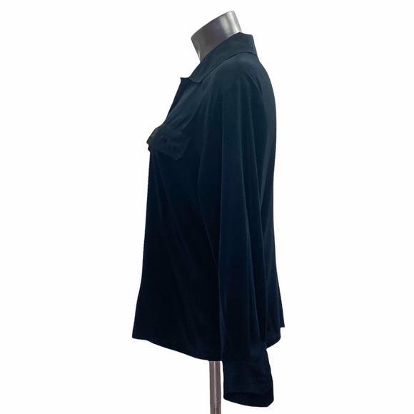 SUSAN Hutton Petite Black Button Down L/S Blouse - Picture 4 of 12